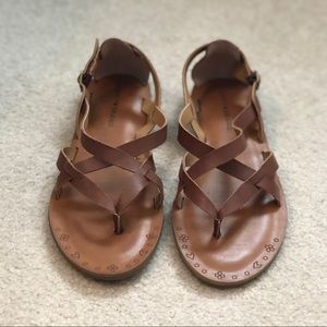 NWOT lucky brand brown slip on sandals